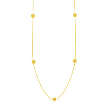Load image into Gallery viewer, Station Necklace with Textured Love Knots in 14k Yellow Gold