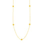 Station Necklace with Textured Love Knots in 14k Yellow Gold