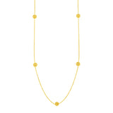 Station Necklace with Textured Love Knots in 14k Yellow Gold