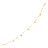Rose Gold 14k 7 inch with Diamond Women's Charms Bracelet