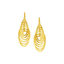 Load image into Gallery viewer, Yellow Gold 14k Post Dangling Earrings with Graduated Spiral