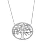 Sterling Silver Tree of Life Women's Necklace with Cubic Zirconia