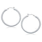 White Gold 10k 40 mm Polished Hoop Earrings with Snap Lock Backing