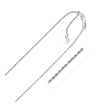 Load image into Gallery viewer, 14k White Gold Adjustable Rope Chain 1.0mm
