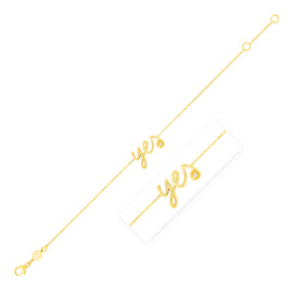 Yellow Gold 14k Yes Women's Fancy Bracelet with Diamond