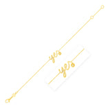 Yellow Gold 14k Yes Women's Fancy Bracelet with Diamond
