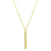 Load image into Gallery viewer, Yellow Gold 14k Textured Cylinder Pendant Chain Women&#39;s Fancy Necklace