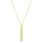 Yellow Gold 14k Textured Cylinder Pendant Chain Women's Fancy Necklace