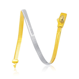 Two Tone Gold 14k 4.0 mm Reversible Women's Omega Bracelet