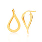 Yellow Gold 14k Flat Polished Twisted Hoop Earrings with Snap Lock