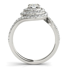 Load image into Gallery viewer, White Gold 14k 1 Round Diamond Spiral Design Engagement Ring