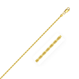 Yellow Gold 14k 2.0mm Solid Rope Chains in Lobster Clasp