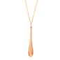 Rose Gold 14K Teardrop Shape Long Pendant in Lobster Clasp