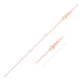 Rose Gold 14k 0.6mm Double Extendable Cable Chain