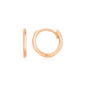 Rose Gold 14k Petite Polished Round Hoop Earrings with Snap Lock