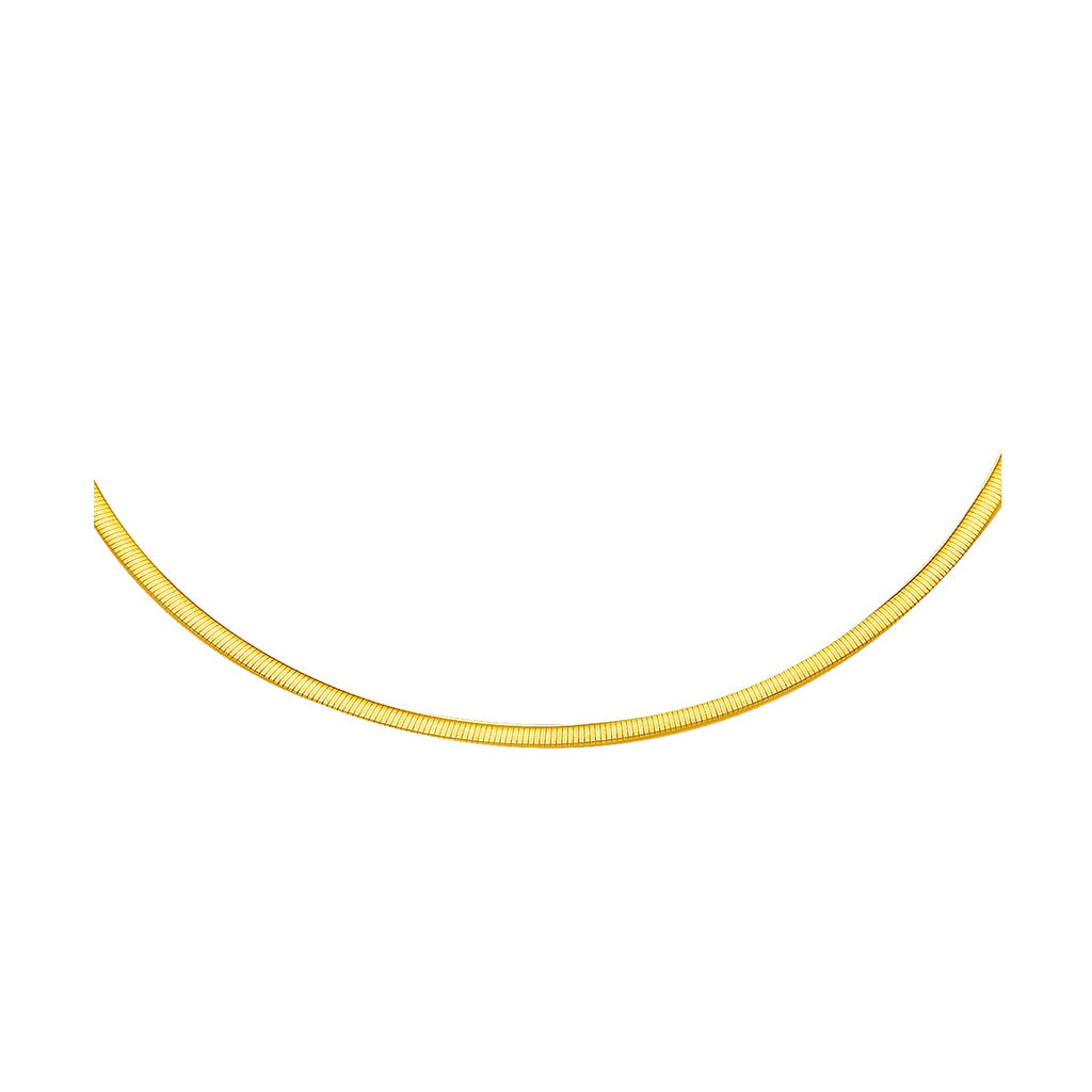 Two Tone Gold 14k 2.5mm Women's Reversible Omega Necklace