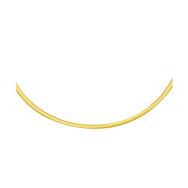 Two Tone Gold 14k 2.5mm Women's Reversible Omega Necklace