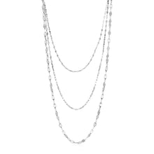 Load image into Gallery viewer, Sterling Silver Women&#39;s Three Strand Marina Link Necklace