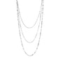 Sterling Silver Women's Three Strand Marina Link Necklace