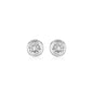Sterling Silver Round Bezel Set Cubic Zirconia Earrings