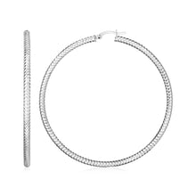 Load image into Gallery viewer, Sterling Silver Large Hoop Earrings with Braid Texture
