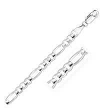 Load image into Gallery viewer, White Gold 14k 6.0mm Solid Women&#39;s Figaro Bracelet