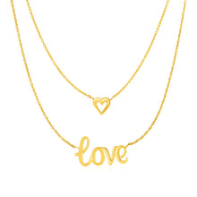 Load image into Gallery viewer, Yellow Gold 10k Two Part Love and Heart Women&#39;s Necklaces