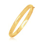 Yellow Gold 14k Dome Motif Children's Bangle with Diamond Cuts
