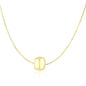 Yellow Gold 14k Women's Necklace with Shiny Barrel Bead Charm