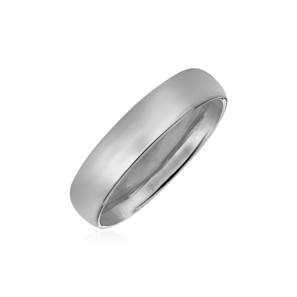 White Gold 14k 8mm Comfort Fit Wedding Band