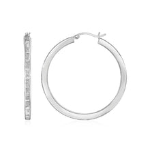 Load image into Gallery viewer, Glitter Textured Tube Hoop Earrings in Sterling Silver