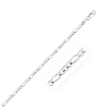 White Gold 2.6mm 14k Solid Lobster Claw Figaro Chain