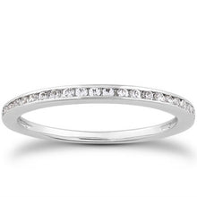 Load image into Gallery viewer, White Gold 14k Slim Profile Channel Set Diamond Wedding Ring