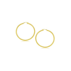 Yellow Gold 10k 15 mm Polished Hoop Earrings with Snap Lock Backing