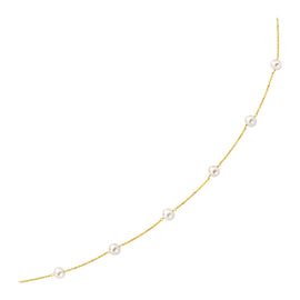 Yellow Gold 14k Classic & Elegant Women's Pearl Necklace
