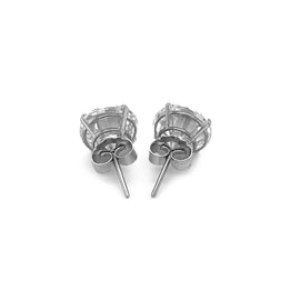 White Gold 14k 8.0mm Round CZ Stud Earrings