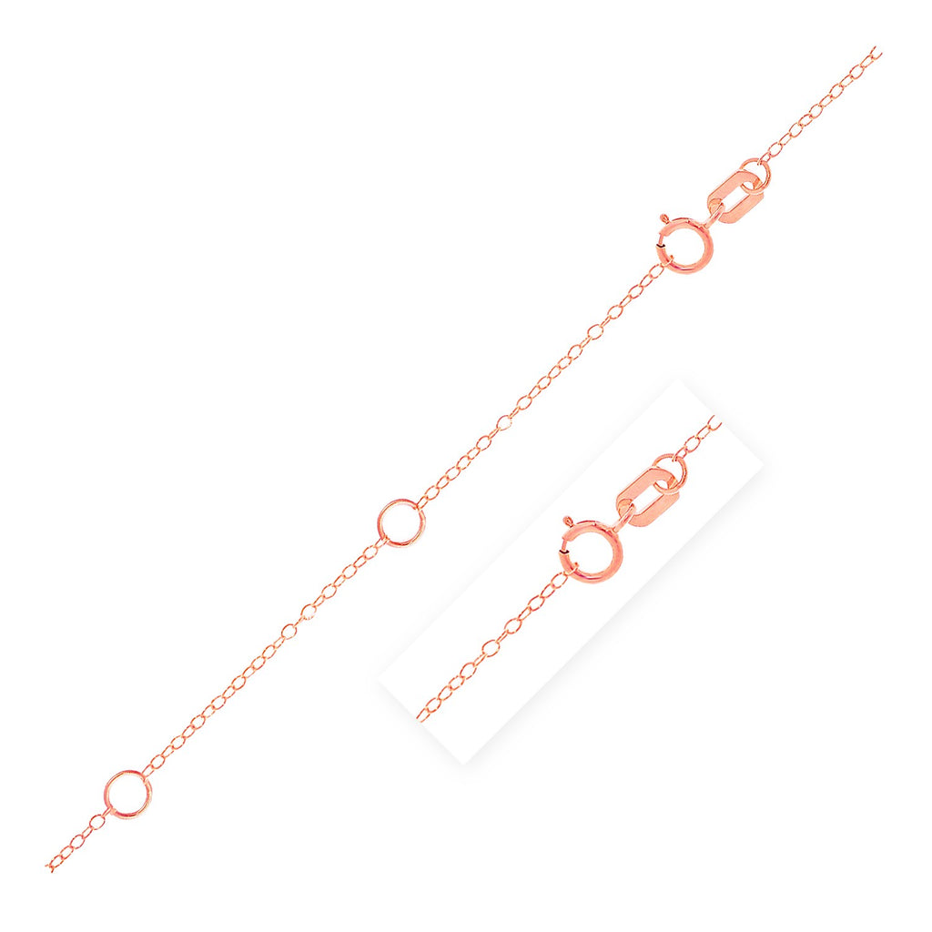 Rose Gold 14k 1.2mm Double Extendable Piatto Chain
