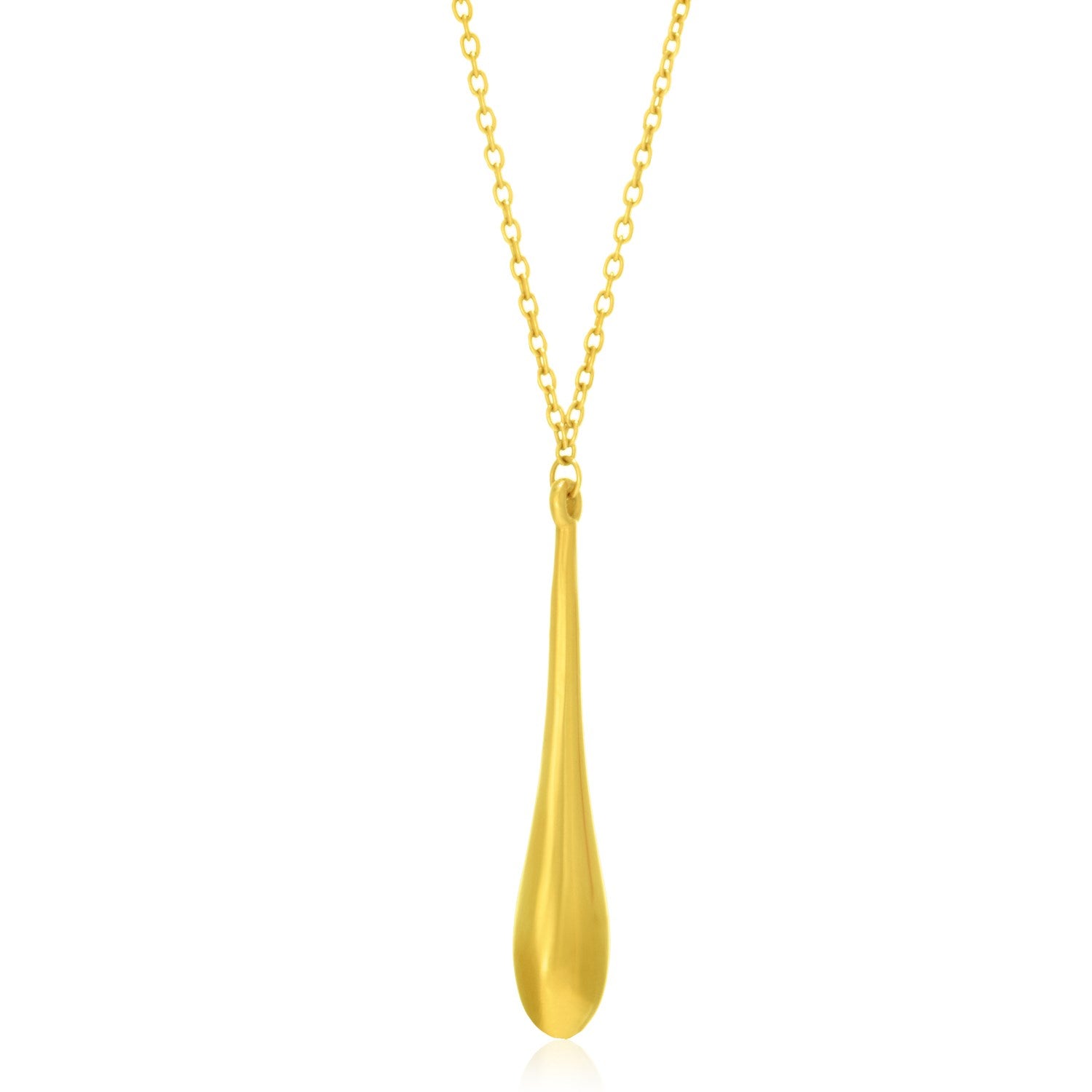 Yellow Gold 14k Teardrop Shape Long Pendant in Lobster Clasp
