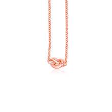 Load image into Gallery viewer, Rose Gold 14k Chain Women&#39;s Necklace with Polished Knot