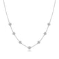White Gold 14k Women's Fancy Necklace with Crystal Embellished Sphere Stations