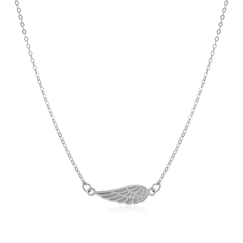 White Gold 14k Angel Wing Women's Religious Motif Necklace