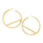 Yellow Gold 14k Hoop Earrings with Bar Details in Pushback Clasps