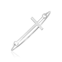 Load image into Gallery viewer, Sterling Silver Bangle with Cross