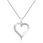 Sterling Silver Twisted Open Heart Diamond Accented Pendant in Lobster Clasp