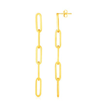 Load image into Gallery viewer, 14K Yellow Gold Five Link Paperclip Chain Earrings