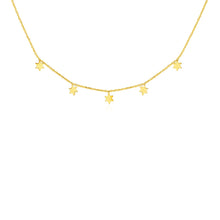 Load image into Gallery viewer, 14k Yellow Gold Necklace with Six Pointed Stars