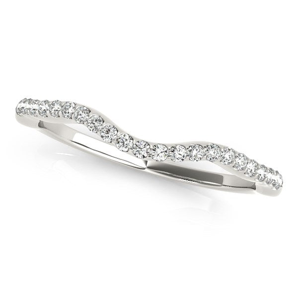 White Gold 14k Curvy Style Diamond Wedding Ring