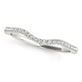 White Gold 14k Curvy Style Diamond Wedding Ring