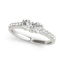 Load image into Gallery viewer, White Gold 14k Round Two Stone Diamond Ring