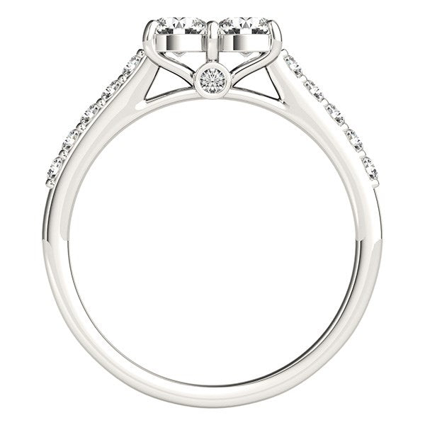 White Gold 14k Round Two Stone Diamond Ring